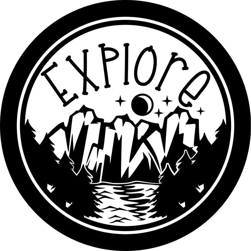 Explore Black & White Mountain Spare Tire Cover - Goats Trail