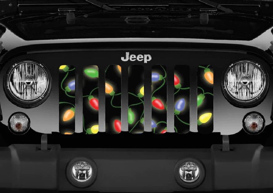 Festive Holiday Lights Jeep Grille Insert - Goats Trail Off-Road Apparel Company