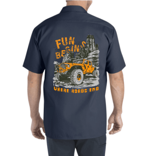 Fun Begins Where the Road Ends Dickies Workshirt - Goats Trail