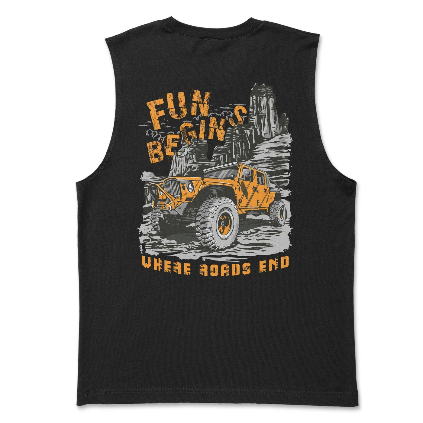 Fun Begins Where the Road Ends Muscle Tank - Goats Trail