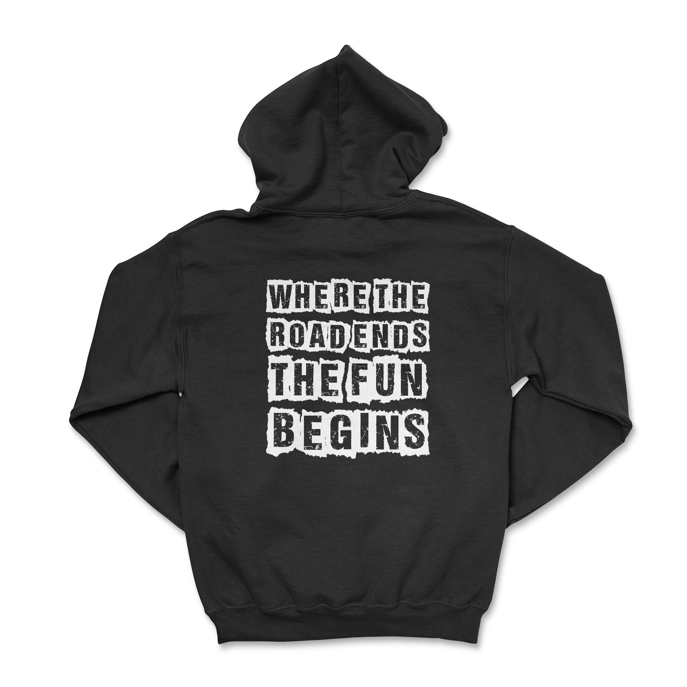 Fun Begins Where the Road Ends-Off Road Apparel Black / Small Hooded Sweatshirt