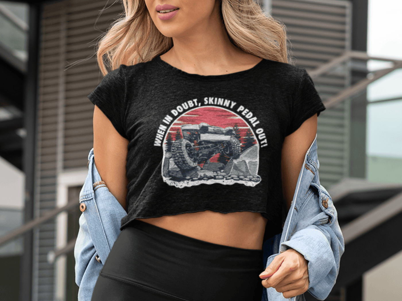 Funny 4 x 4 Crop Top - Goats Trail