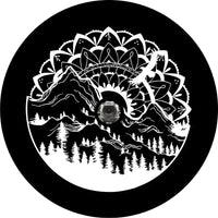 Geometric Mountain Spare Tire Cover - Goats Trail
