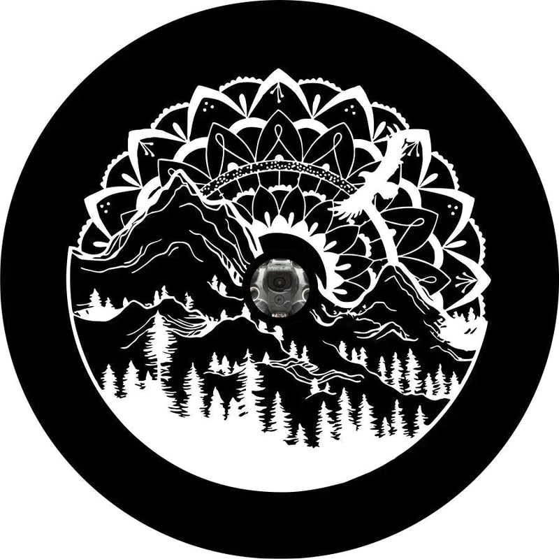 Geometric Mountain Spare Tire Cover - Goats Trail