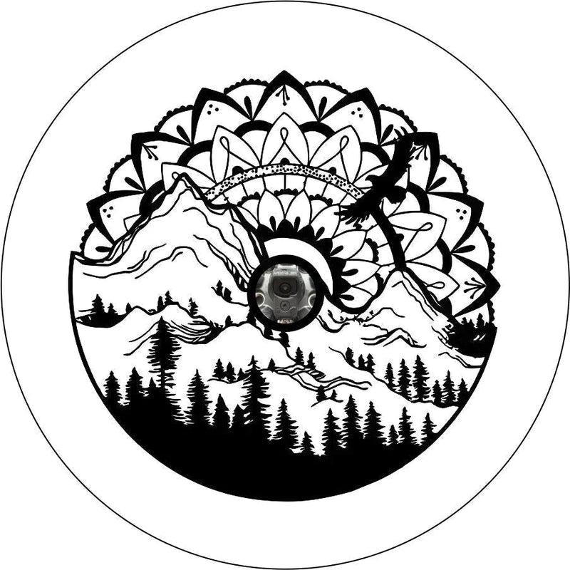Geometric Mountain Spare Tire Cover - Goats Trail