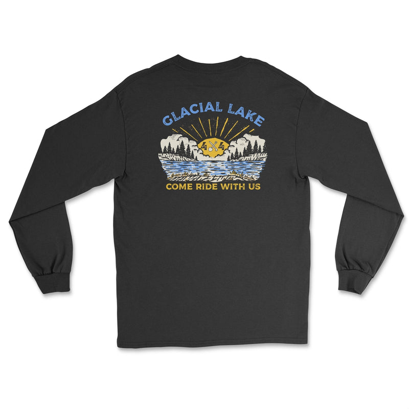 Glacial Lake Long - Sleeve Black 4 x 4 Tee - Goats Trail