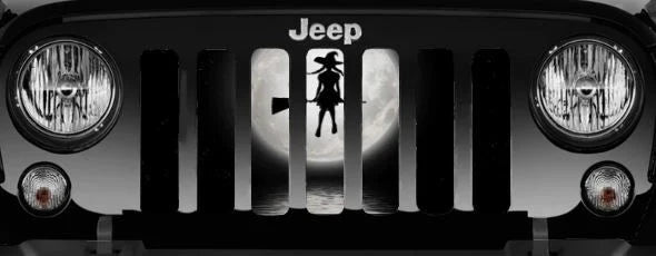 Halloween Themed Witch on her Broom Grille Insert - Goats Trail