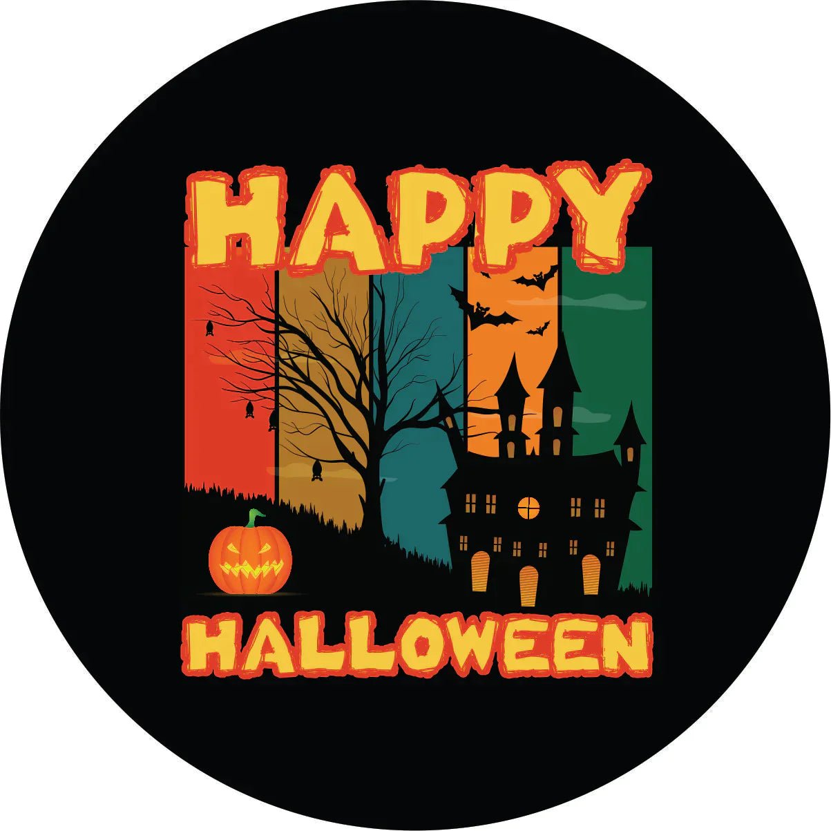 Happy Halloween Spare Tire Cover - Goats Trail