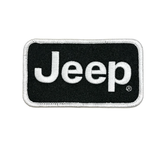 Jeep Licensed Patch-Heat Seal Backing Black/White Patch
