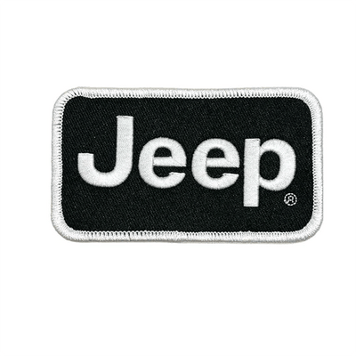 Jeep Licensed Patch-Heat Seal Backing Black/White Patch
