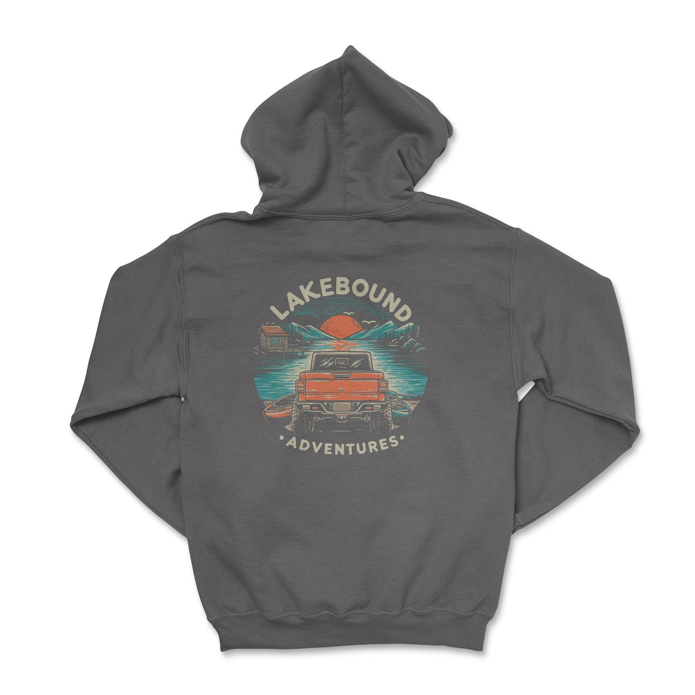 Lake Bound Nature 4 x 4 Hoodie Charcoal / Small Hooded Sweatshirt