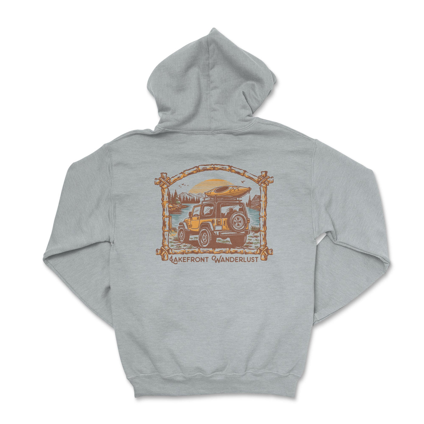 Lakefront Wrangler Wanderlust Hoodie Heather Sport Grey / Small Hooded Sweatshirt