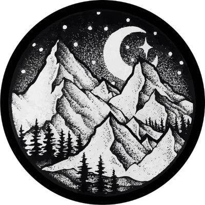 Landscape Mountain Shadow Spare Tire Cover - Goats Trail