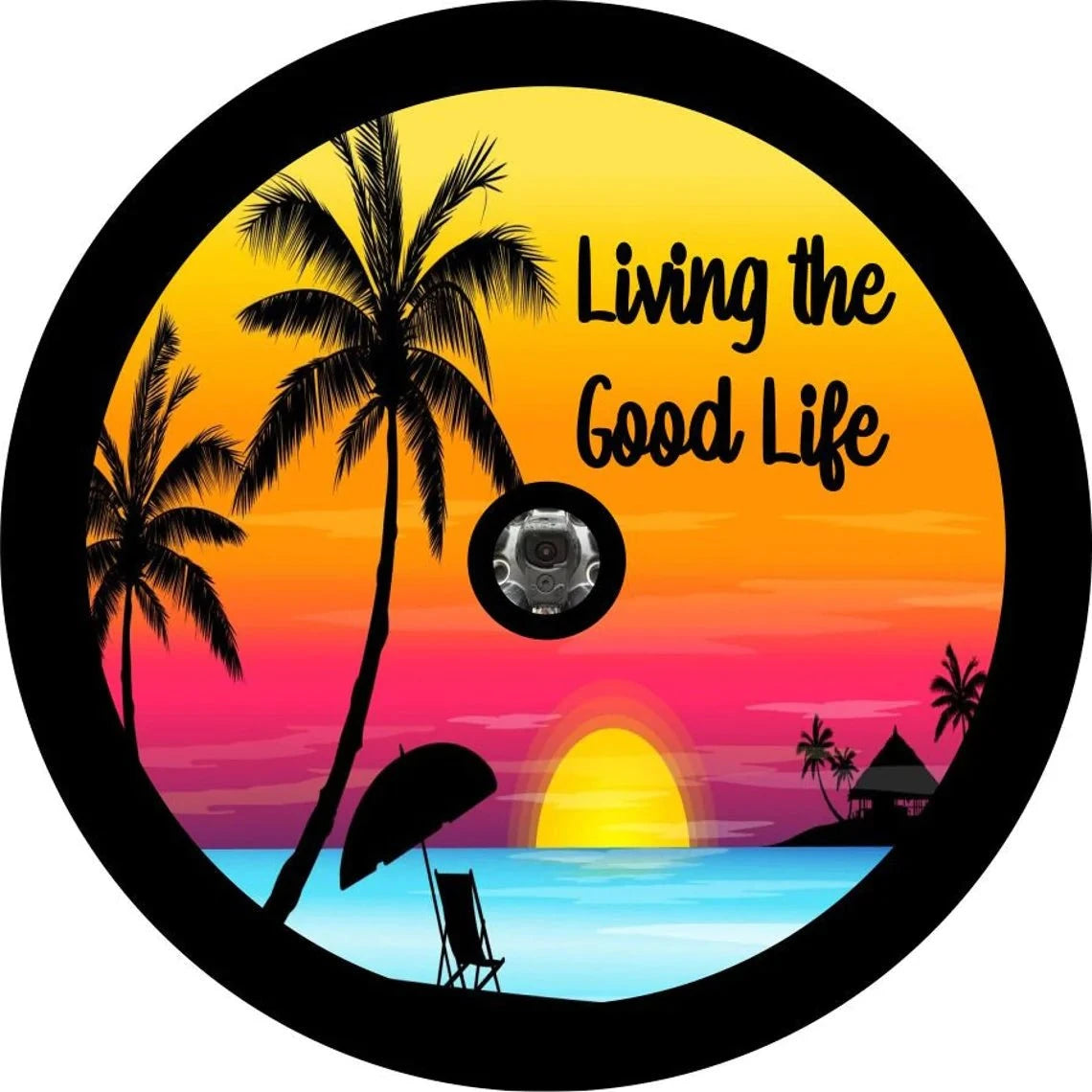 Living the Good Life Spare Tire Cover Cover with back up camera for JL/Bronco / 
