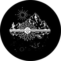 Majestic Lake Mountain Spare Tire Cover - Goats Trail