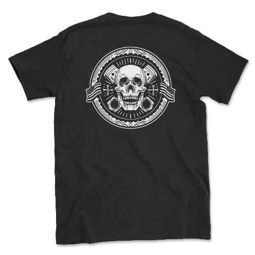 Mechanic Skull Wrench T-shirt Small / Black Unisex T-shirt
