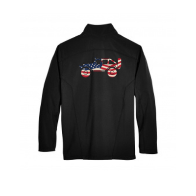 Men's Tall Fleece Jacket-Red, White and Blue Jeep - Goats Trail Off-Road Apparel Company