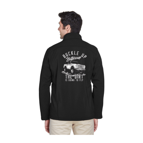 Men's Tall Fleece Soft Shell Jacket-Bronco Buckle Up Buttercup - Goats Trail Off-Road Apparel Company