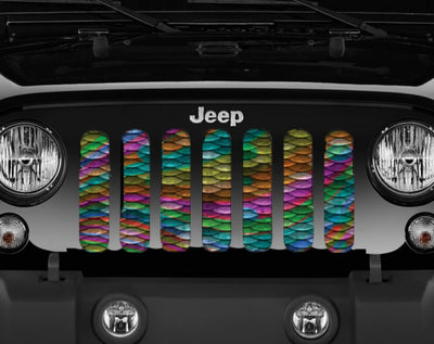 Mermaid Ombre Scale Grille Insert JT/JL/JLU with Trail Cam 2024+ includes 4xe "NEW GRILLE" Jeep Grille Insert