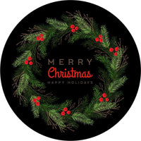 Merry Christmas Wreath Spare Tire Cover - Goats Trail