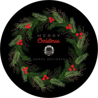 Merry Christmas Wreath Spare Tire Cover - Goats Trail