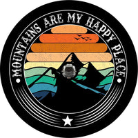 Mountains Are My Happy Place Spare Tire Cover - Goats Trail