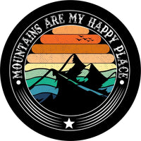 Mountains Are My Happy Place Spare Tire Cover - Goats Trail