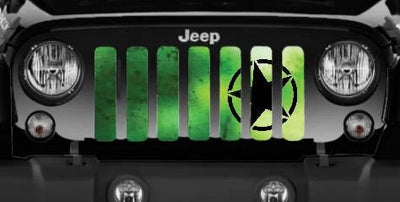 Oscar Mike Green Ombre Jeep Grille Insert - Goats Trail Off-Road Apparel Company
