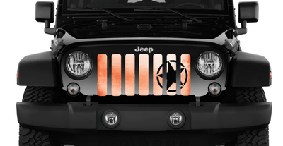 Oscar Mike Ombre Orange Jeep Grille Insert - Goats Trail Off-Road Apparel Company