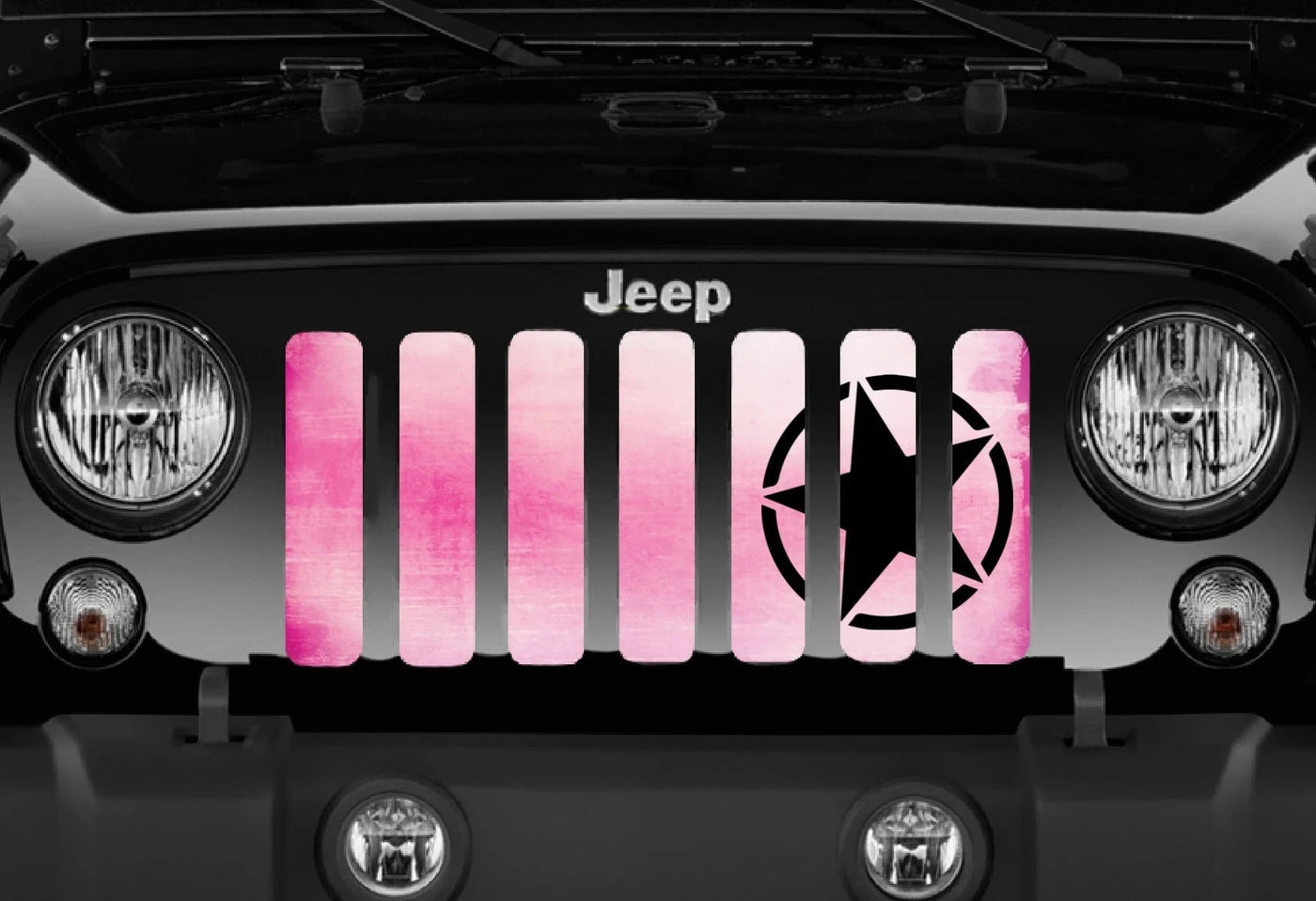 Oscar Mike Pink Ombre Grille Insert Jeep Grille Insert
