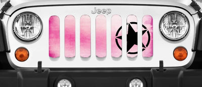 Oscar Mike Pink Ombre Grille Insert JT/JL/JLU with Trail Cam 2024+ includes 4xe "NEW GRILLE" Jeep Grille Insert