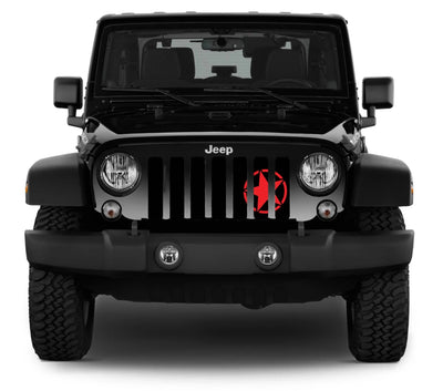 Oscar Mike Red Wrangler Grille Insert Jeep Grille Insert