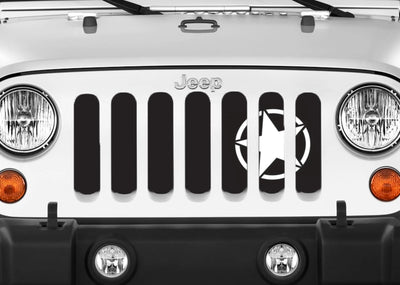 Oscar Mike White Jeep Grille Insert - Goats Trail Off-Road Apparel Company