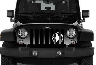 Oscar Mike White Jeep Grille Insert - Goats Trail Off-Road Apparel Company