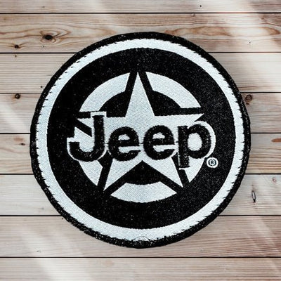 Patch - Jeep® Oscar Mike Star Black/White - Goats Trail Off-Road Apparel Company