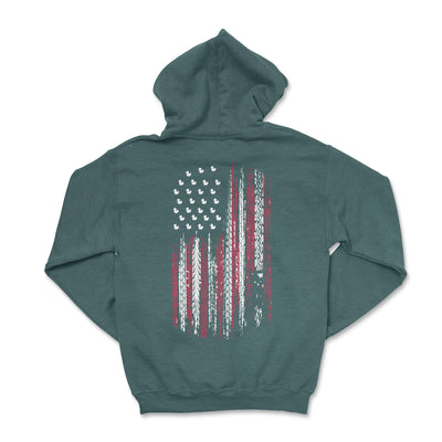 Patriotic American Flag Hoodie-Duck Themed - Goats Trail Off-Road Apparel Company
