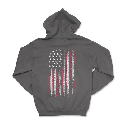 Patriotic American Flag Hoodie-Duck Themed Dark Heather / Small Hooded Sweatshirt