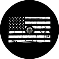 Patriotic Spare Tire Cover–Distressed American Flag Design - Made in the USA - Goats Trail