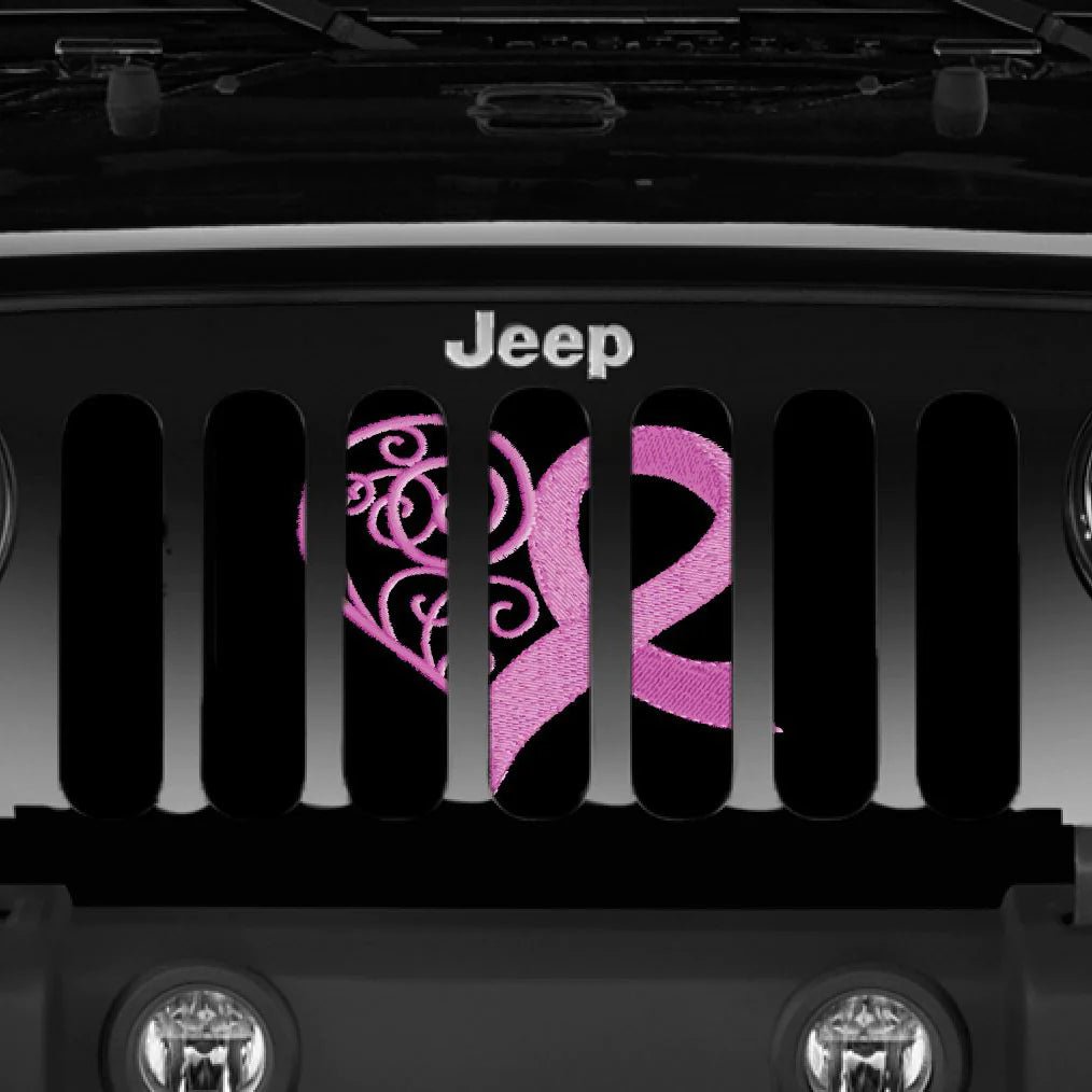 Pink Ribbon Cancer Awareness Jeep Grille Insert - Goats Trail