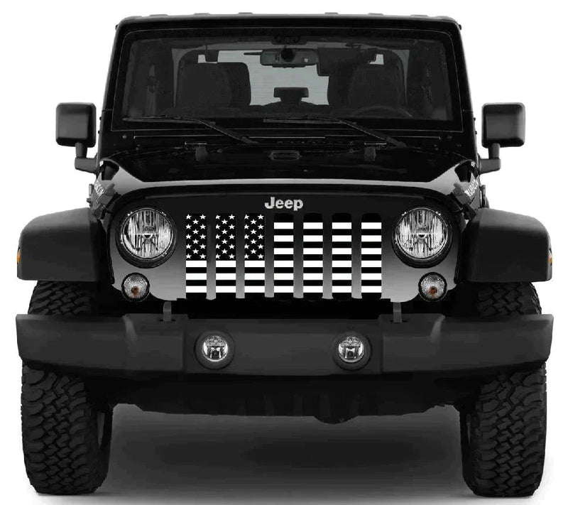 Platinum Black and White American Flag Grille Insert - Goats Trail
