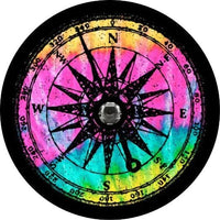 Rainbow Distressed Spare Tire Cover - Goats Trail