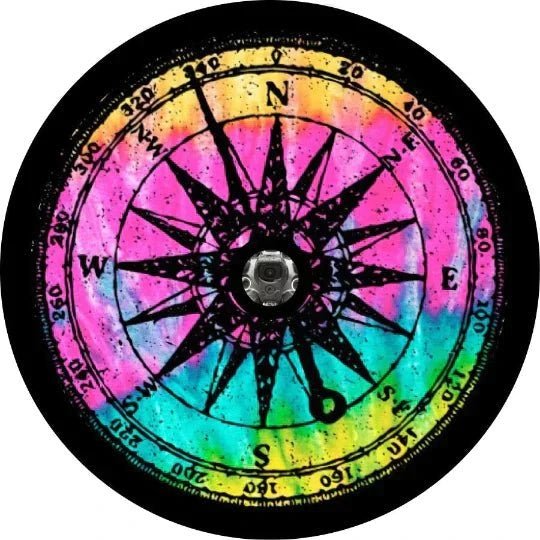 Rainbow Distressed Spare Tire Cover - Goats Trail