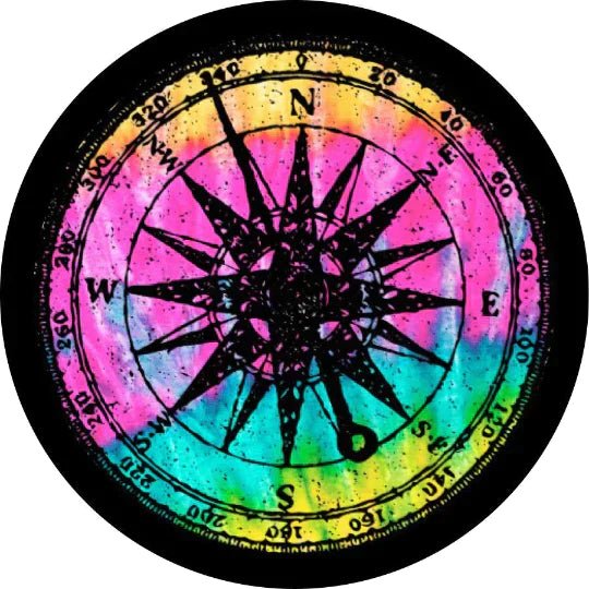 Rainbow Distressed Spare Tire Cover - Goats Trail