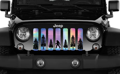 Rainbow Sasquatch Bigfoot Grille Insert Jeep Grille Insert