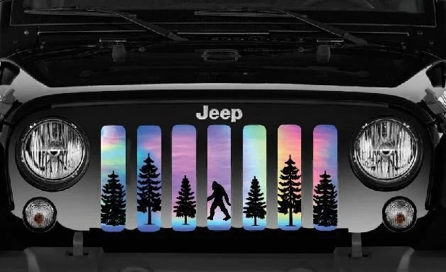 Rainbow Sasquatch Bigfoot Grille Insert JT/JL/JLU with Trail Cam 2024+ includes 4xe "NEW GRILLE" Jeep Grille Insert