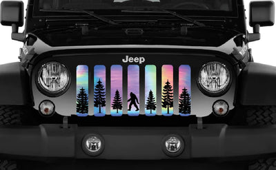 Rainbow Sasquatch Bigfoot Jeep Grille Insert - Goats Trail Off-Road Apparel Company