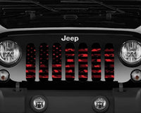 Red and Black Camo American Flag Grille Insert - Goats Trail