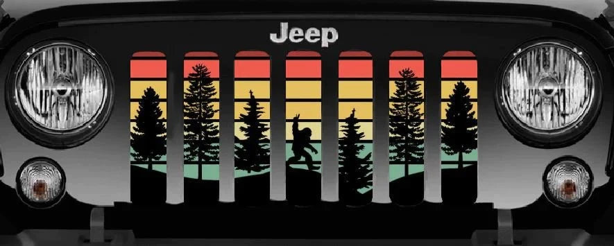 Retro Bigfoot Hide and Seek Champion Grille Insert JT/JL/JLU with Trail Cam 2024+ includes 4xe "NEW GRILLE" Jeep Grille Insert