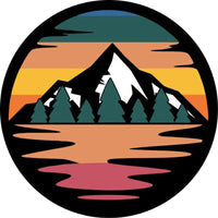 Retro Mountain Landscape Spare Tire Cover - Goats Trail