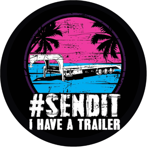 Retro #SENDIT I Have A Trailer Tire Cover - Goats Trail